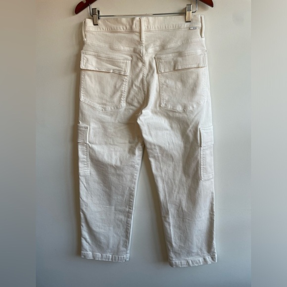 NEW MOTHER Women's The Rambler Cargo Ankle Jeans, Size 30 in Cream Puff - Picture 7 of 12
